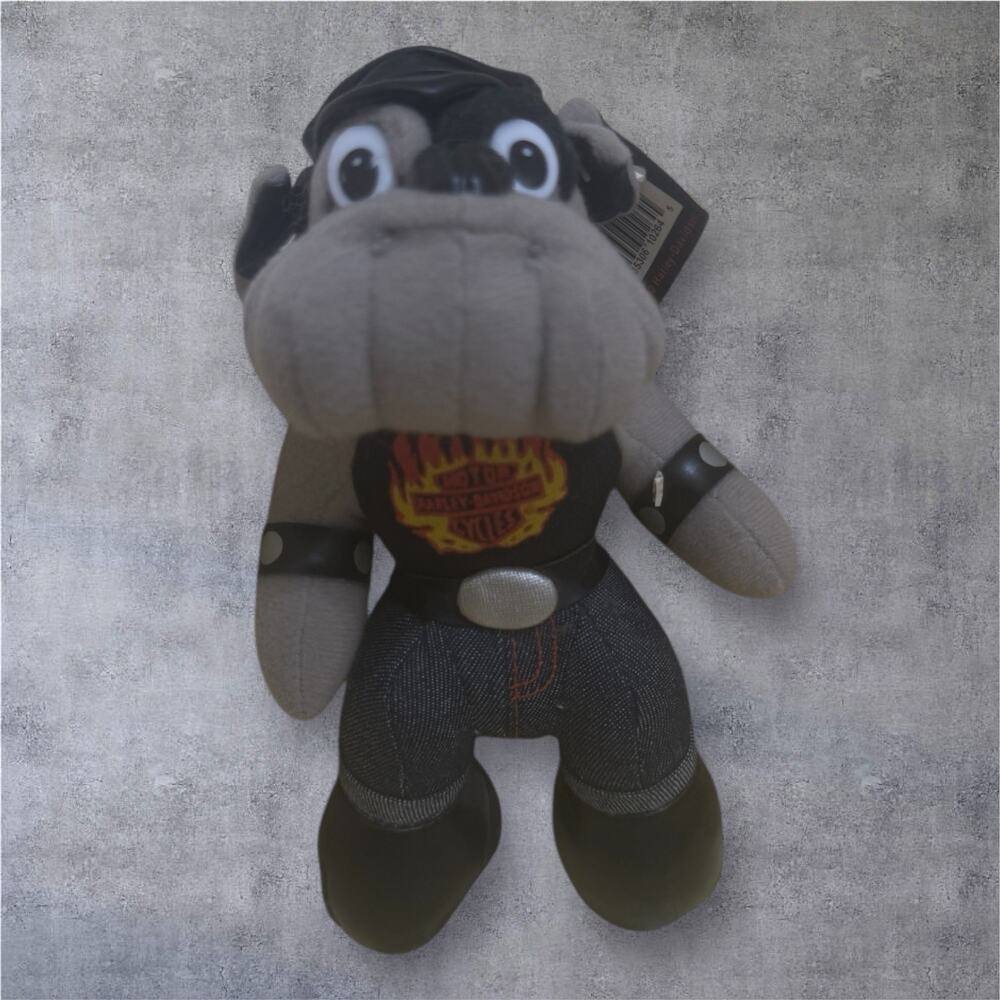 VTG 1993 Harley Davidson Bulldog Plush 7" Biker Dog Stuffed Animal Play-By-Play